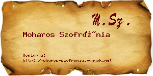 Moharos Szofrónia névjegykártya
